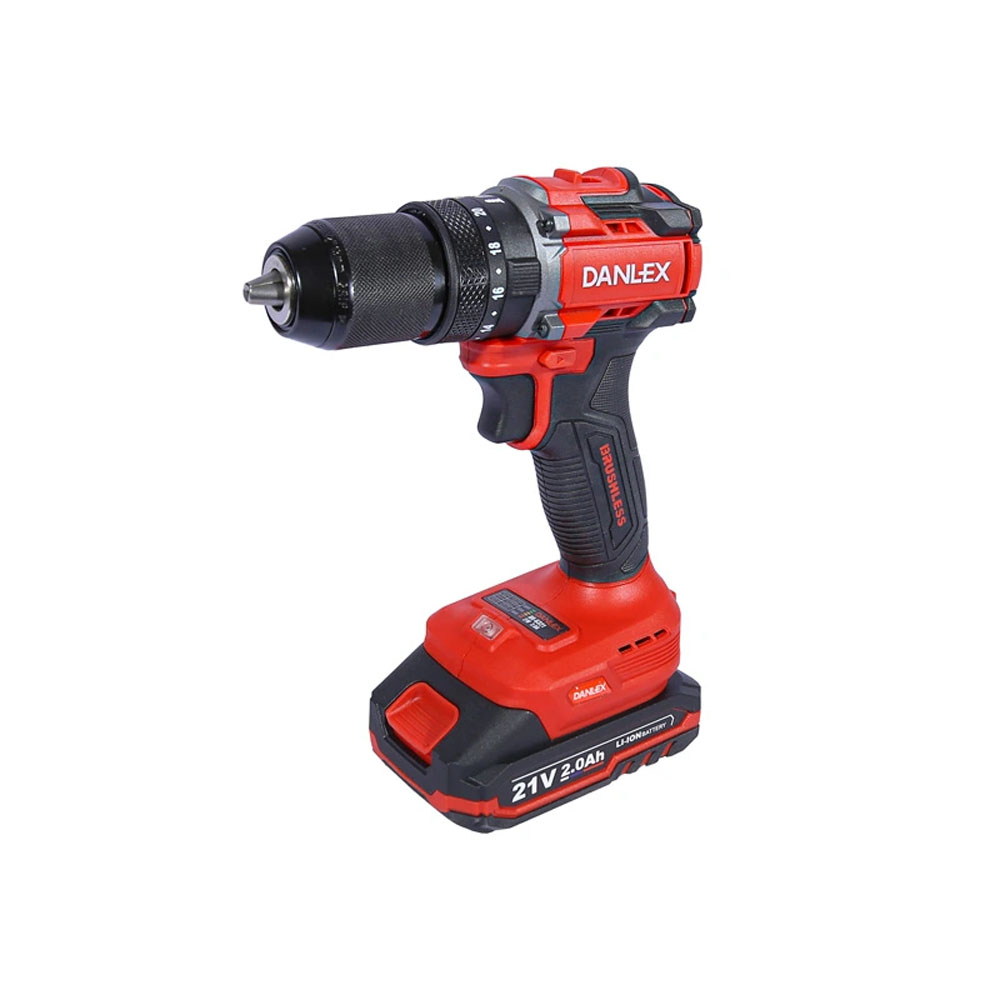 دریل پیچ گوشتی شارژی 21 ولت براشلس دو سرعته چکشی دنلکس مدل DX-6321